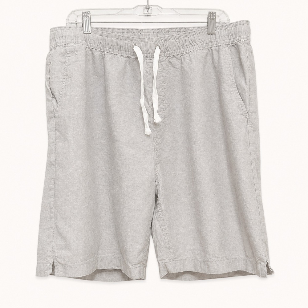 NWOT Tenth Ocean Shorts Size XXL Light Gray Linen Blend Drawstring Shorts Beachy
